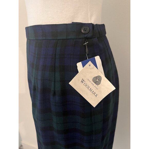 Vtg Pendleton 12 wool pencil skirt Blk watch Tartan Plaid New tags Preppy Academ - Picture 3 of 8